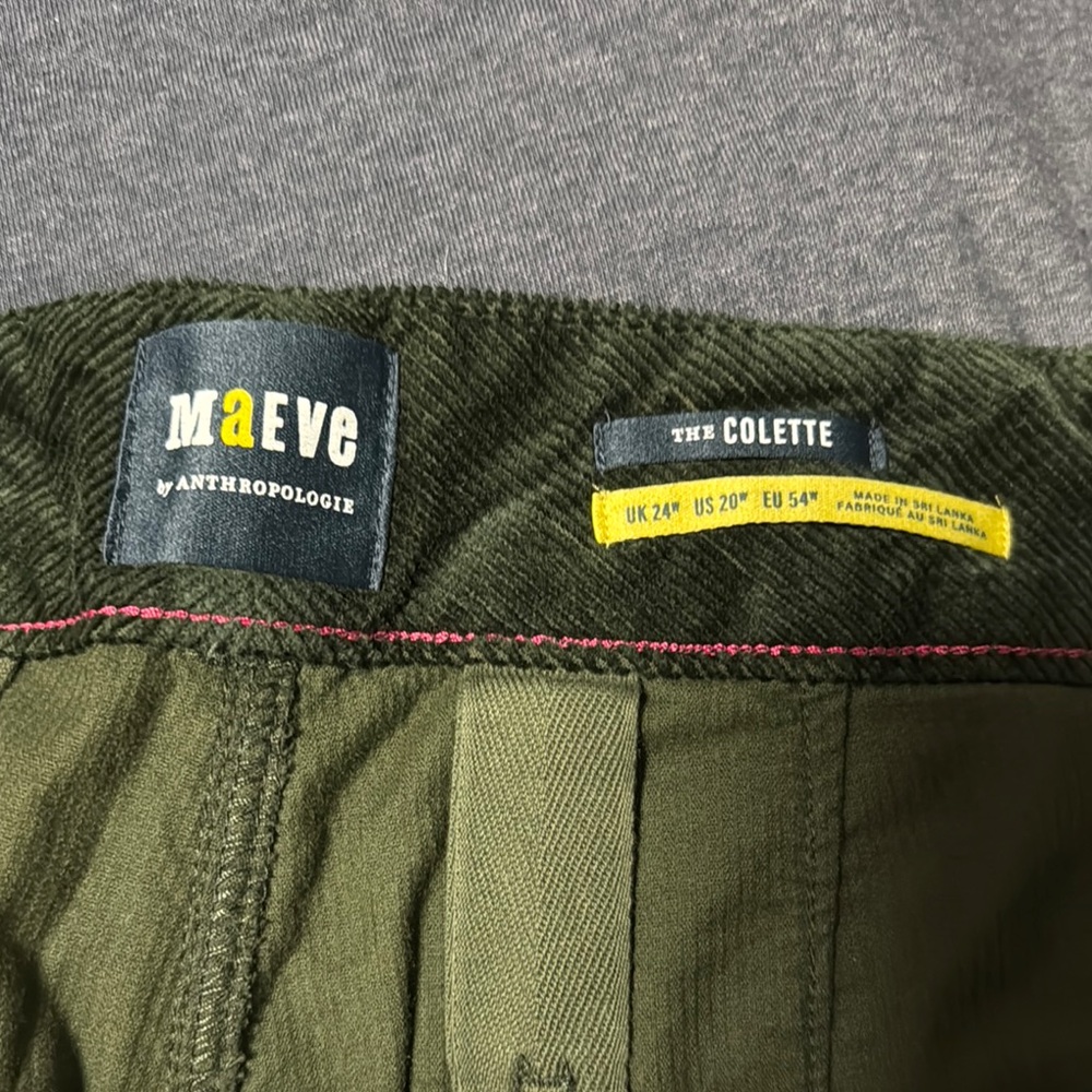 Maeve Anthropologie “The Collette”Green Trousers